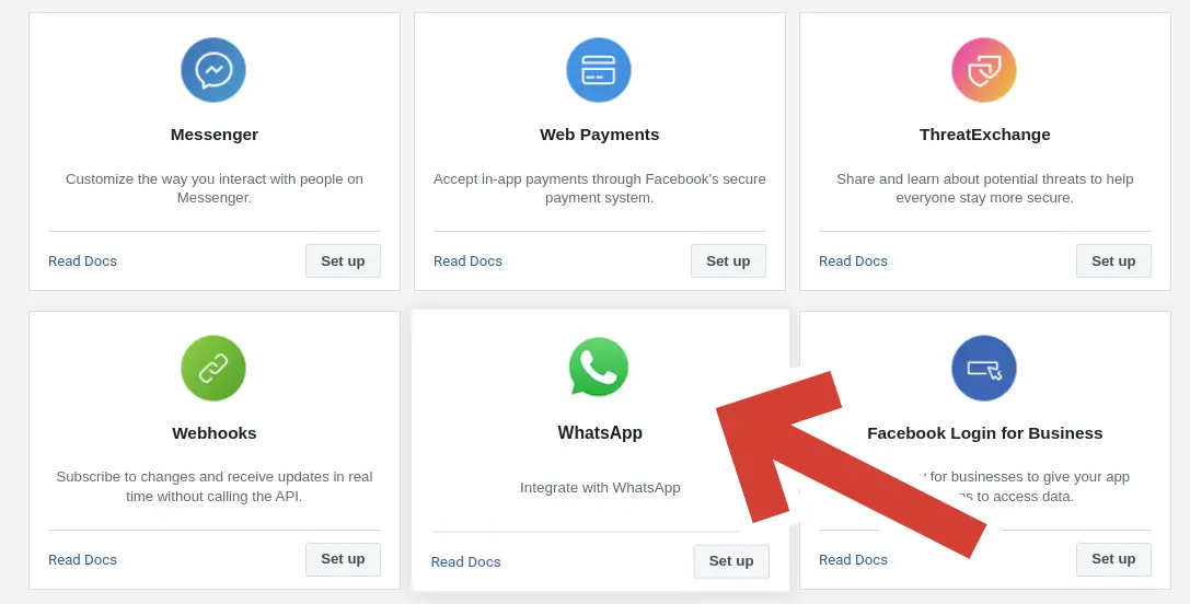 Setup WhatsApp product